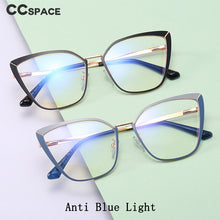 Carica l&#39;immagine nel visualizzatore di Gallery, 48104 Montature per occhiali Cat Eye retrò in metallo anti luce blu Uomo Donna Occhiali da computer ottici