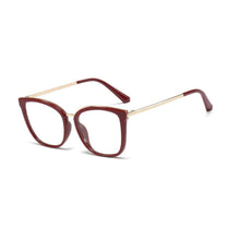 Load image into Gallery viewer, 48106 Square Anti Blue Light Glasses Frames Cat Eye Women Optical Computer Glasses