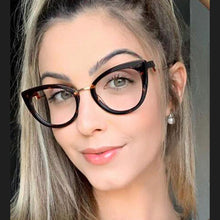 Load image into Gallery viewer, 48113 Cat Eye Anti-blue Light Plastic Titanium Glasses Frames Retro Ultralight Men Women Optical Computer EyeGlasses