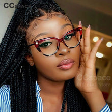 Load image into Gallery viewer, 48116 Oversized Diamond Rivet Sexy Cat Eye Glasses Frames Women Optical Computer Glasses