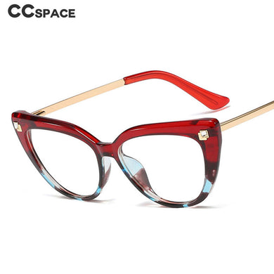 48116 Oversized Diamond Rivet Sexy Cat Eye Glasses Frames Women Optical Computer Glasses
