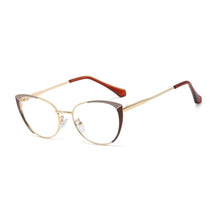 Load image into Gallery viewer, 48129 Cat Eye Splice Anti Blue Light Metal Glasses Frames Women Optical Computer Glasses