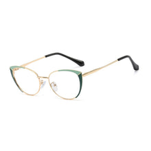 Load image into Gallery viewer, 48129 Cat Eye Splice Anti Blue Light Metal Glasses Frames Women Optical Computer Glasses