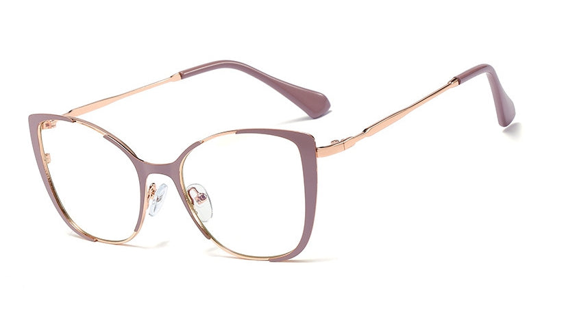 48133 Women Optical Cat Eye Metal Glasses Frames Anti-blue Light Computer Glasses