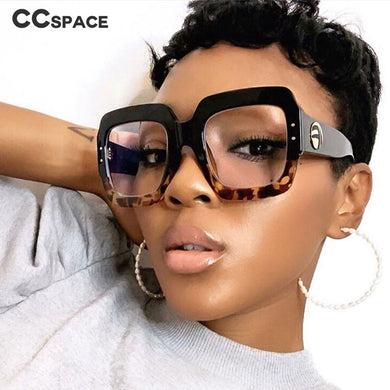 48142 Oversized Square Anti Blue Light Glasses Frames Retro Men Women Computer Eyeglasses