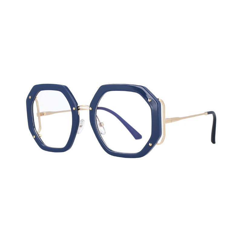 48154 Oversized Brand Glasses Frames Polygon Anti Blue Men Women Optical Computer Glasses