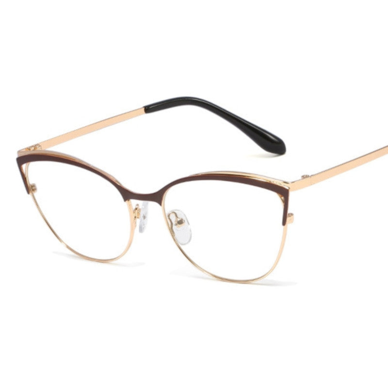 48157 Plastic Titanium Metal Glasses Frames Cat Eye Ultralight Men Women Optical Computer Glasses