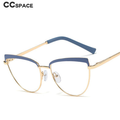 48158 Cat Eye Metal Glasses Frames Blue Light Filter Retro Women Optical Computer Glasses