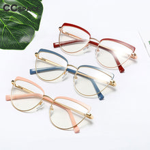 Load image into Gallery viewer, 48158 Cat Eye Metal Glasses Frames Blue Light Filter Retro Women Optical Computer Glasses