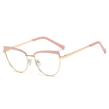 Load image into Gallery viewer, 48158 Cat Eye Metal Glasses Frames Blue Light Filter Retro Women Optical Computer Glasses