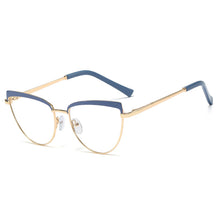 Load image into Gallery viewer, 48158 Cat Eye Metal Glasses Frames Blue Light Filter Retro Women Optical Computer Glasses