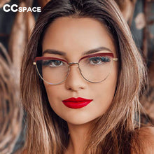 Load image into Gallery viewer, 48158 Cat Eye Metal Glasses Frames Blue Light Filter Retro Women Optical Computer Glasses