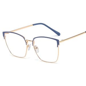 48161 Cat Eye Anti Blue Light Metal Glasses Frames Women Optical  Computer EyeGlasses