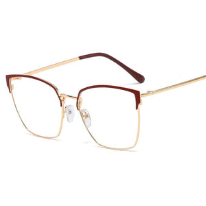 48161 Cat Eye Anti Blue Light Metal Glasses Frames Women Optical  Computer EyeGlasses