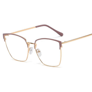 48161 Cat Eye Anti Blue Light Metal Glasses Frames Women Optical  Computer EyeGlasses
