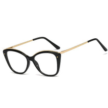 Carica l&#39;immagine nel visualizzatore di Gallery, 48168 Square Plastic Titanium Anti-blue Light Glasses Frames Ultralight Cat Eye Men Women Optical Computer EyeGlasses