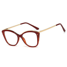 Carica l&#39;immagine nel visualizzatore di Gallery, 48168 Square Plastic Titanium Anti-blue Light Glasses Frames Ultralight Cat Eye Men Women Optical Computer EyeGlasses