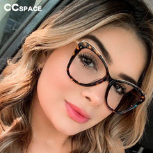 Carica l&#39;immagine nel visualizzatore di Gallery, 48168 Square Plastic Titanium Anti-blue Light Glasses Frames Ultralight Cat Eye Men Women Optical Computer EyeGlasses