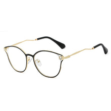 Load image into Gallery viewer, 48181 Cat Eye Diamond Anti-Blue Light Metal Glasses Frames Men Women Optical Computer Glasses