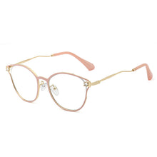 Load image into Gallery viewer, 48181 Cat Eye Diamond Anti-Blue Light Metal Glasses Frames Men Women Optical Computer Glasses