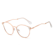 Load image into Gallery viewer, 48181 Cat Eye Diamond Anti-Blue Light Metal Glasses Frames Men Women Optical Computer Glasses