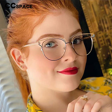 48185 Anti-blue Light Vintage Cat Eye Metal Glasses Frames Men Women Optical Computer Glasses