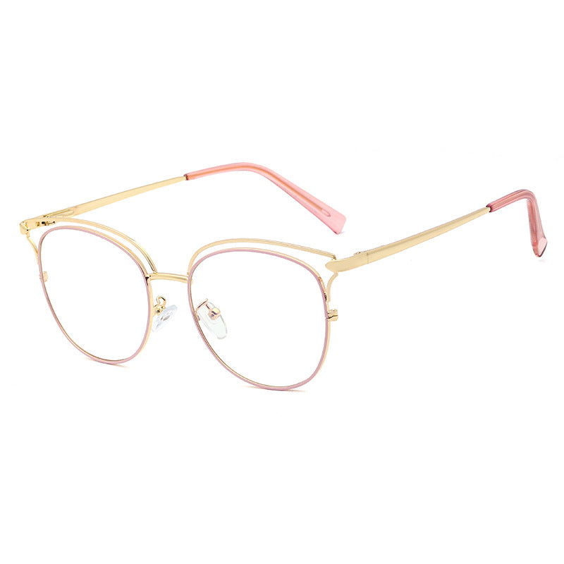 48185 Anti-blue Light Vintage Cat Eye Metal Glasses Frames Men Women Optical Computer Glasses