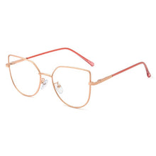 Load image into Gallery viewer, 48186 Cat Eye Anti BLue Light Metal Glasses Frames Men Women Optical  Computer Glasses