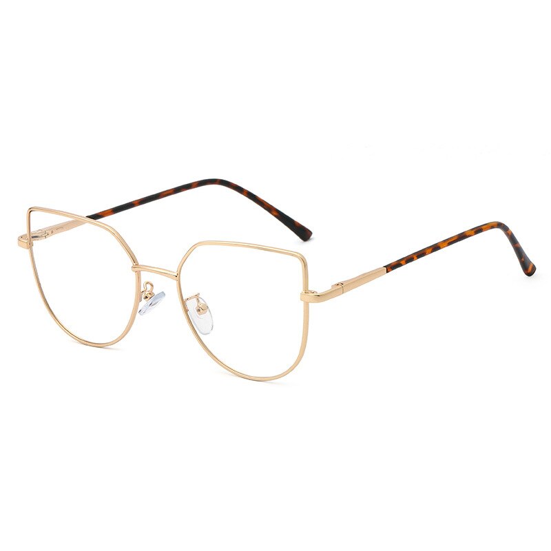 48186 Cat Eye Anti BLue Light Metal Glasses Frames Men Women Optical  Computer Glasses
