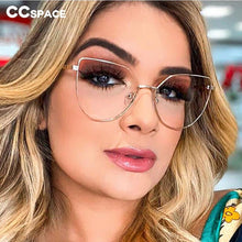 Load image into Gallery viewer, 48186 Cat Eye Anti BLue Light Metal Glasses Frames Men Women Optical  Computer Glasses