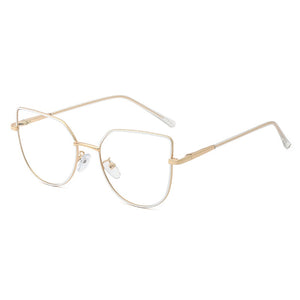 48186 Cat Eye Anti BLue Light Metal Glasses Frames Men Women Optical  Computer Glasses