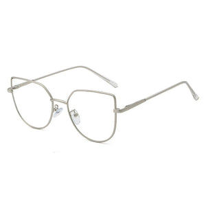 48186 Cat Eye Anti BLue Light Metal Glasses Frames Men Women Optical  Computer Glasses