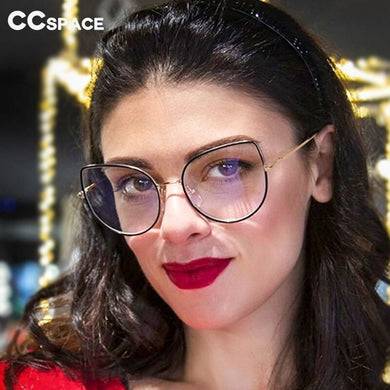 48191 Anti Blue Light Women Optical Glasses Frames Vintage Cat Eye Metal Computer Glasses