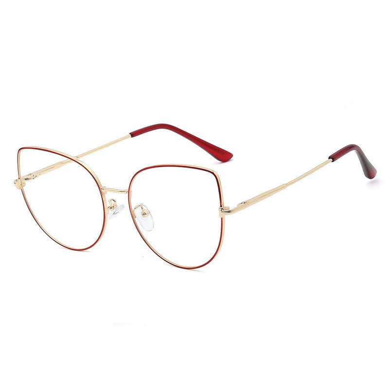 48191 Anti Blue Light Women Optical Glasses Frames Vintage Cat Eye Metal Computer Glasses