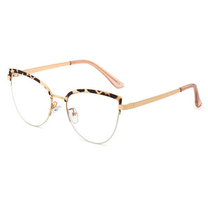 48193 Vintage Cat Eye Anti-blue Light Metal Glasses Frames Men Women Optical  Computer Glasses