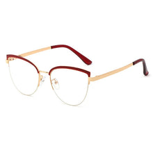 Load image into Gallery viewer, 48193 Vintage Cat Eye Anti-blue Light Metal Glasses Frames Men Women Optical  Computer Glasses