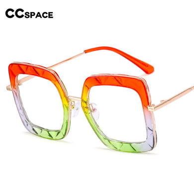 48200 Retro Square Anti Blue Light Crystal Cutting Rainbow Glasses Frames Women Computer Eyeglasses