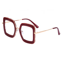 Load image into Gallery viewer, 48200 Retro Square Anti Blue Light Crystal Cutting Rainbow Glasses Frames Women Computer Eyeglasses