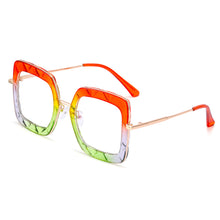 Load image into Gallery viewer, 48200 Retro Square Anti Blue Light Crystal Cutting Rainbow Glasses Frames Women Computer Eyeglasses