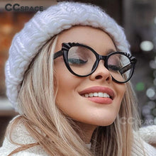 Load image into Gallery viewer, 48204 Roun Cat Eye Anti-Blue Light Women Optical Glasses Frame Diamond Cut Computer