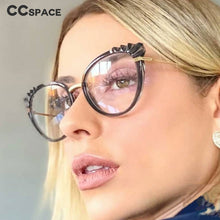 Load image into Gallery viewer, 48204 Roun Cat Eye Anti-Blue Light Women Optical Glasses Frame Diamond Cut Computer