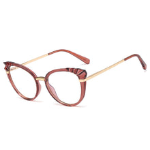 Load image into Gallery viewer, 48204 Roun Cat Eye Anti-Blue Light Women Optical Glasses Frame Diamond Cut Computer