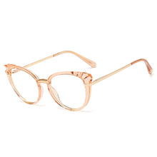 Load image into Gallery viewer, 48204 Roun Cat Eye Anti-Blue Light Women Optical Glasses Frame Diamond Cut Computer