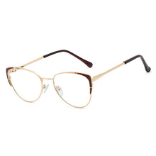 Carica l&#39;immagine nel visualizzatore di Gallery, 48221 Cat Eye Metal Glasses Frames Anti-blue Light Ultralight  Women Optical Computer Glasses