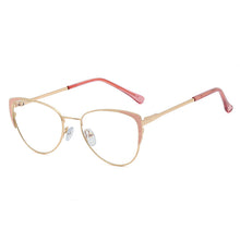 Carica l&#39;immagine nel visualizzatore di Gallery, 48221 Cat Eye Metal Glasses Frames Anti-blue Light Ultralight  Women Optical Computer Glasses