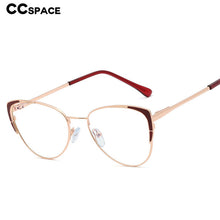 Carica l&#39;immagine nel visualizzatore di Gallery, 48221 Cat Eye Metal Glasses Frames Anti-blue Light Ultralight  Women Optical Computer Glasses