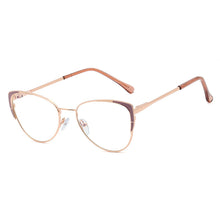 Carica l&#39;immagine nel visualizzatore di Gallery, 48221 Cat Eye Metal Glasses Frames Anti-blue Light Ultralight  Women Optical Computer Glasses