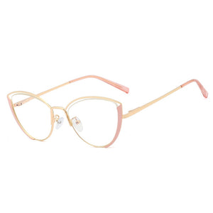 48222 Anti-Blue Light Cat Eye Ultralight Metal Frames Men Women Optical  Computer Glasses
