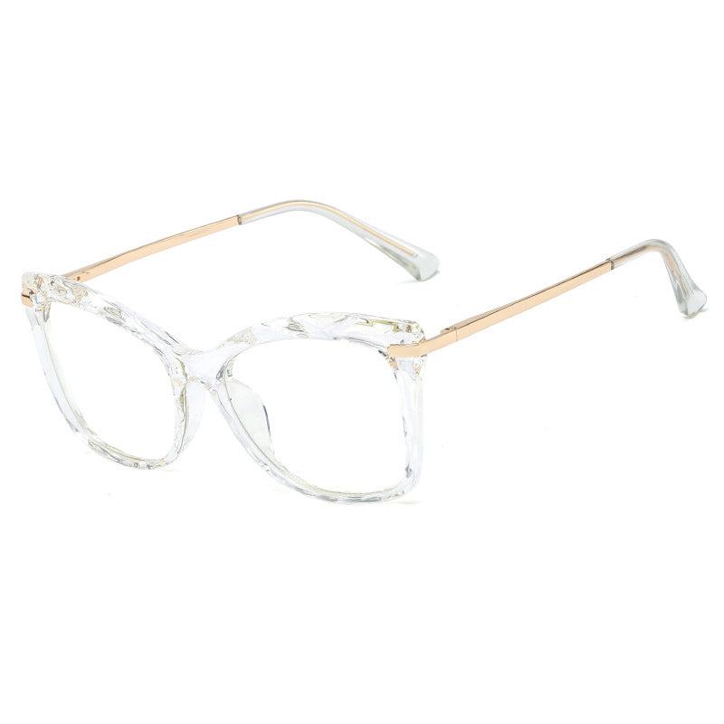 48224 Cat Eye Anti-blue Light Plastic Titanium Glasses Frames Crystal Ultralight Men Women Optical Computer Glasses