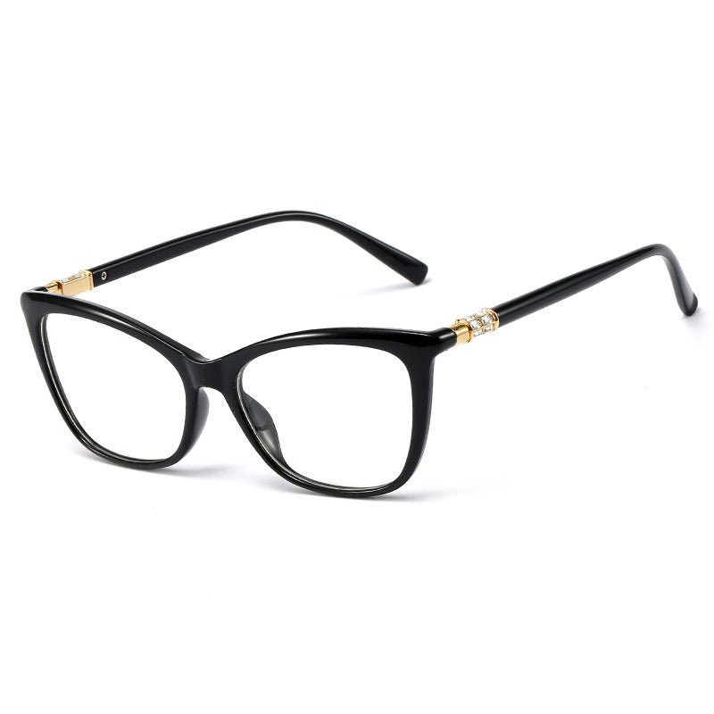 48225 Square Cat Eye Plastic Titanium Glasses Frames Diamond Ultralight Men Women Optical Computer Glasses